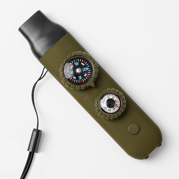 Emergency Survival Safety Whistle,Whistle for Kids with Lanyard,Compass,Thermometer,Ideal for Kayaking, Boating, Hiking, Camping, Climbing