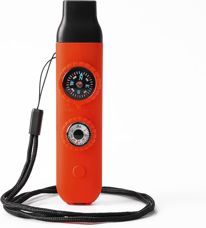Emergency Survival Safety Whistle,Whistle for Kids with Lanyard,Compass,Thermometer,Ideal for Kayaking, Boating, Hiking, Camping, Climbing