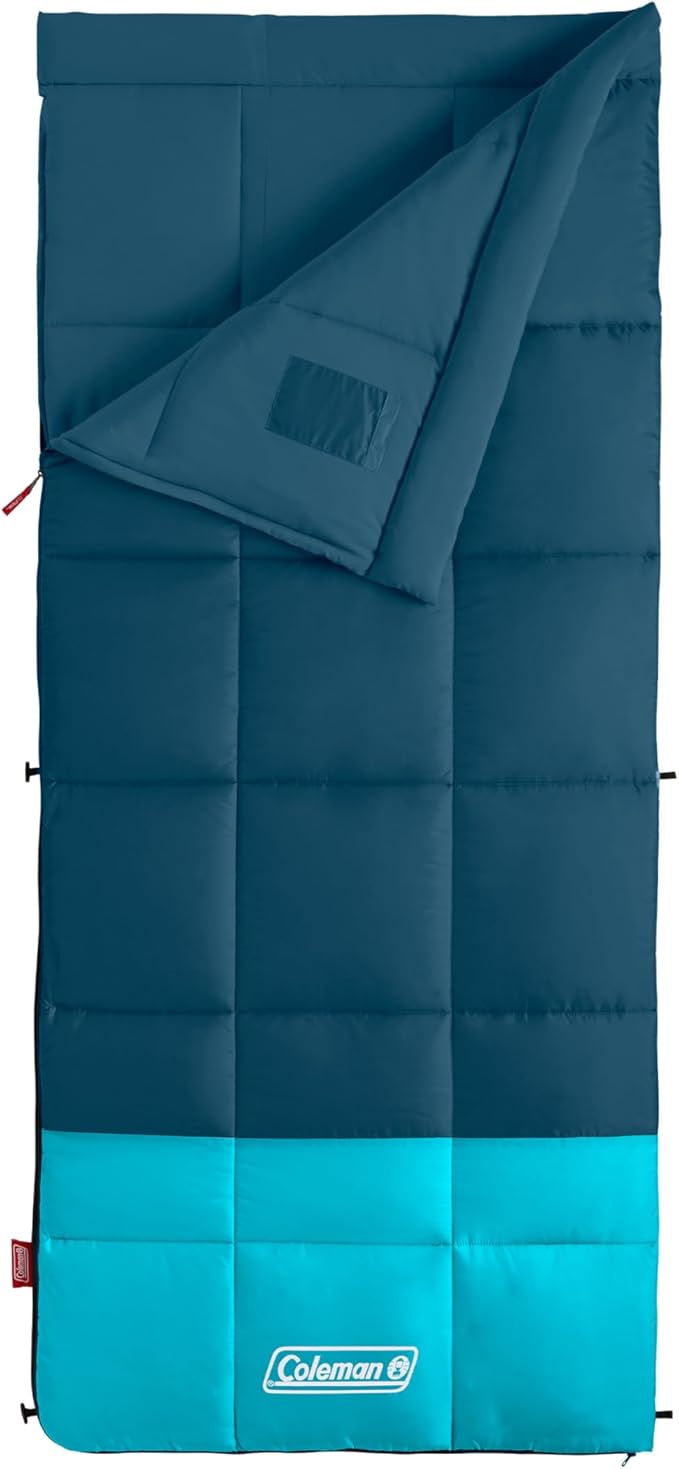 Coleman Kompact 20°F/30°F/40°F Sleeping Bag, Cool-Weather Adult Sleeping Bag with Heat Retention, Stuff Sack, & Snag-Free Zipper, Great for Camping, Sleepovers, Guests & More