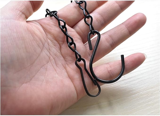 YINGFENG 10 Pack 9.5 Inch Black Hanging Chains, Garden Plant Hangers for Hanging Bird Feeders, Billboards, Chalkboards, Basket, Planters, Lanterns, Wind Chimes and Decorative Ornaments Etc