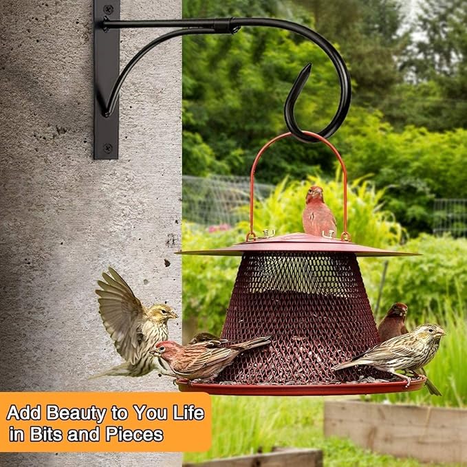 Wall Mount Hanging Plant Bracket, 2 Pack 11 Inches Plant Hook, Heavy Duty Rustic Decorative Metal Plant Hanger for Hanging Plant Flower Lantern Bird Feeder Wind Chimes