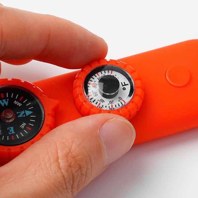 Emergency Survival Safety Whistle,Whistle for Kids with Lanyard,Compass,Thermometer,Ideal for Kayaking, Boating, Hiking, Camping, Climbing