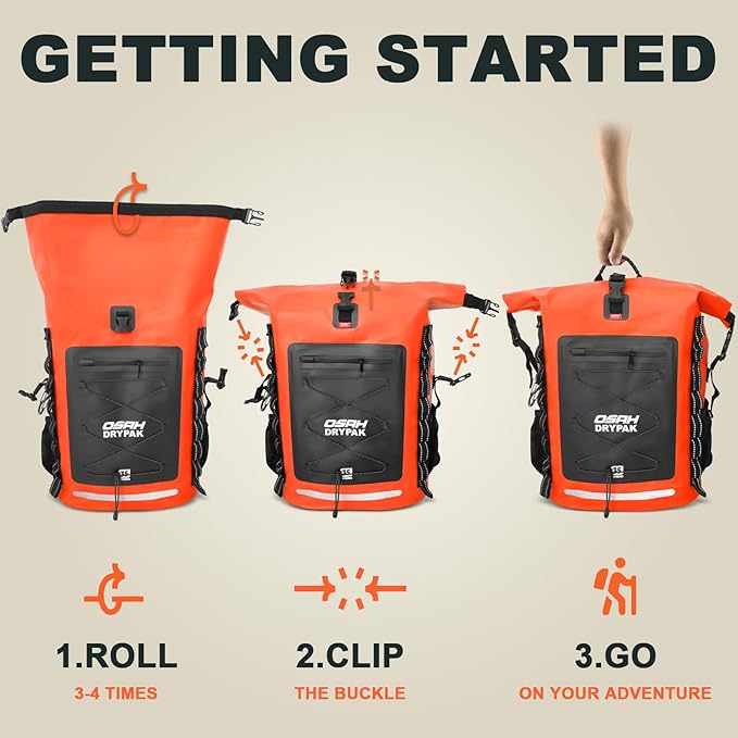 Waterproof Backpack Dry Bag 35L/55L/85Lβ Heavy Duty Roll-Top Hiking Backpack Sack Keeps Gear Dry for Travel, Kayaking, Boating, Camping, Rafting and Fishing