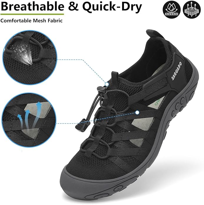 Mishansha Womens Hiking Sandals Closed Toe Comfortable Sport Sandal Non-Slip Quick Dry Water Shoes for Outdoor Beach Trekking