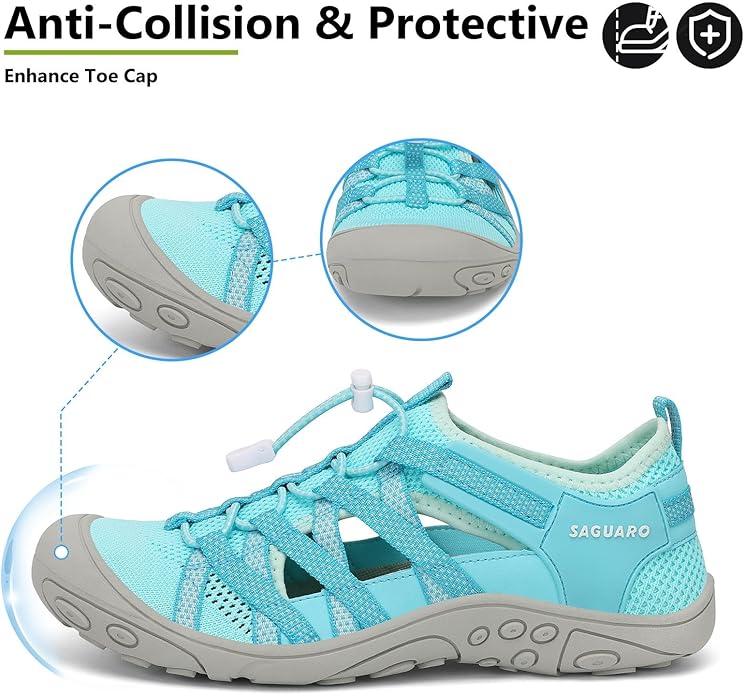 Mishansha Womens Hiking Sandals Closed Toe Comfortable Sport Sandal Non-Slip Quick Dry Water Shoes for Outdoor Beach Trekking
