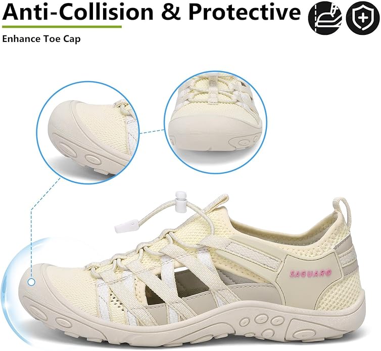 Mishansha Womens Hiking Sandals Closed Toe Comfortable Sport Sandal Non-Slip Quick Dry Water Shoes for Outdoor Beach Trekking