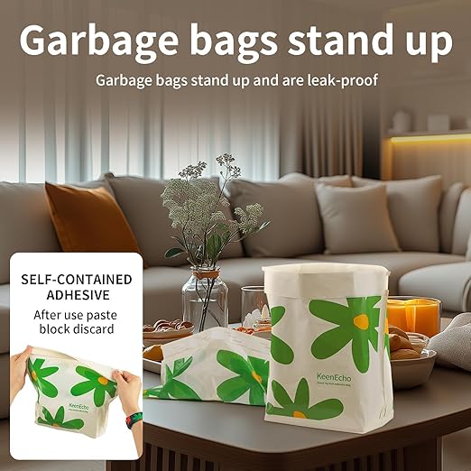 Disposable Car Garbage Bin Bags, Vomit Trash Bags made with Recycled HDPE for Boat, Plane, Travel, Camping, Bedroom, Study Room, Office and Car, 20 pcs