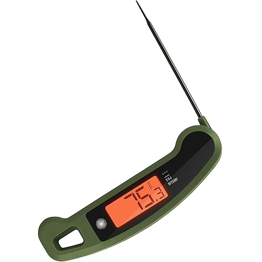Lavatools Javelinยฎ PRO Duo Ultra-Fast 2-Second Professional Digital Instant Read Meat Thermometer for Grill and Cooking, Auto-Rotating Backlit Display, IP65 Water Resistant โ Olive