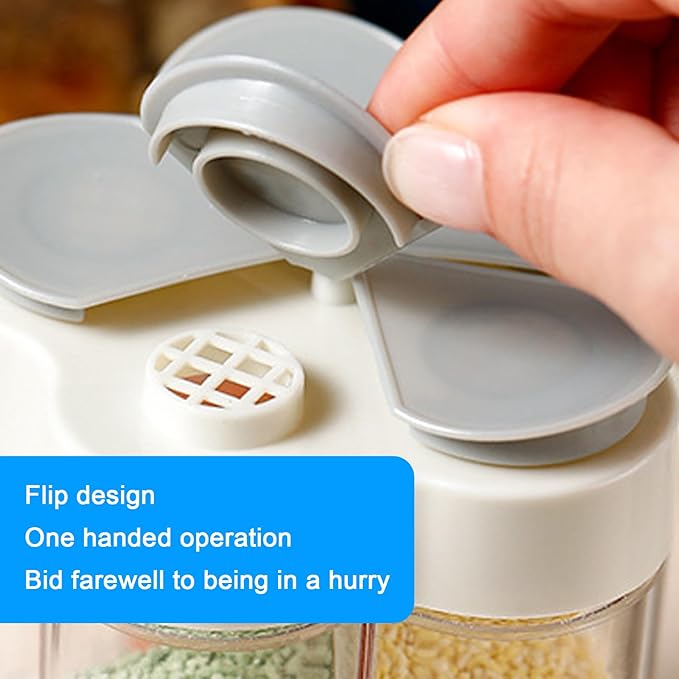 2pcs Travel Spice Container ,5 in 1Portable Camping Seasoning Shaker,Clear Plastic Condiment Bottle for Travel,Camper, Hiking, BBQ, Picnicn.
