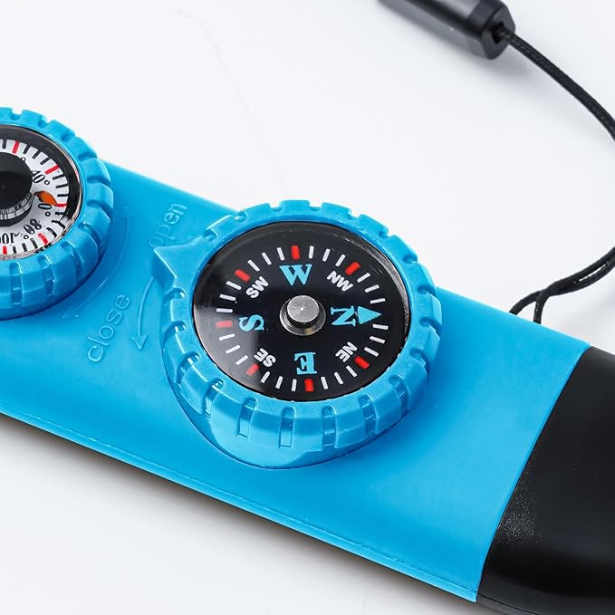 Emergency Survival Safety Whistle,Whistle for Kids with Lanyard,Compass,Thermometer,Ideal for Kayaking, Boating, Hiking, Camping, Climbing