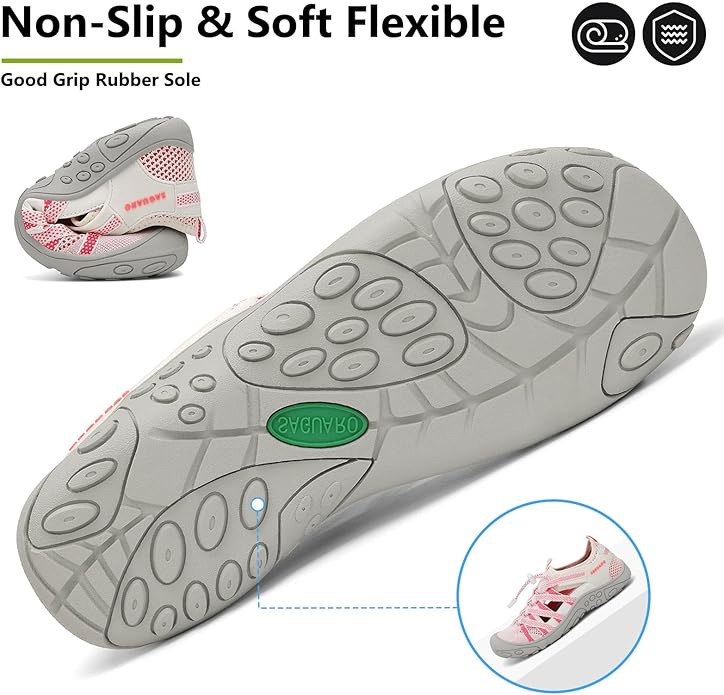 Mishansha Womens Hiking Sandals Closed Toe Comfortable Sport Sandal Non-Slip Quick Dry Water Shoes for Outdoor Beach Trekking