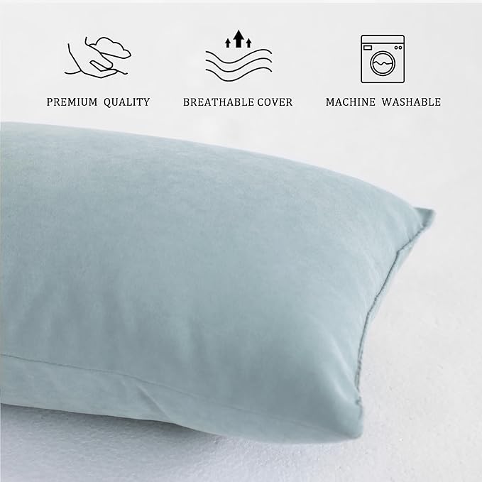 BEDSUM 2 Pack Tiny Pillows, 11"x7" Microfiber Mini Pillows for Toddlers, Travel, Pets & Comfort, Soft and Machine Washable, Sea Green