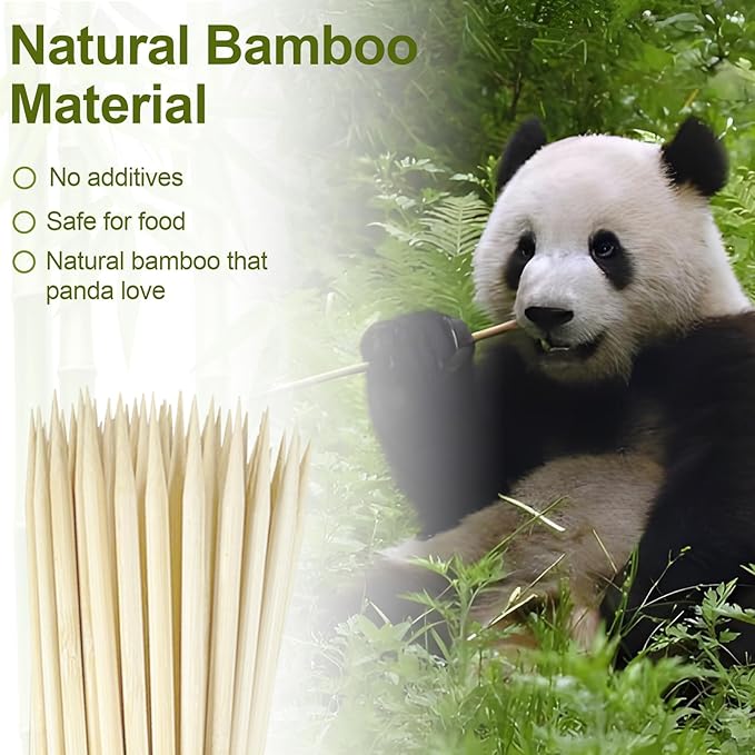 Bamboo Smores Sticks (50 Pcs), 17.5" Marshmallow Roasting Sticks for Fire Pit, 5mm Heavy Duty Wooden Skewers for Smore Hot Dog Barbecue Thick Sticks for Campfire Grilling Camping Bonfire