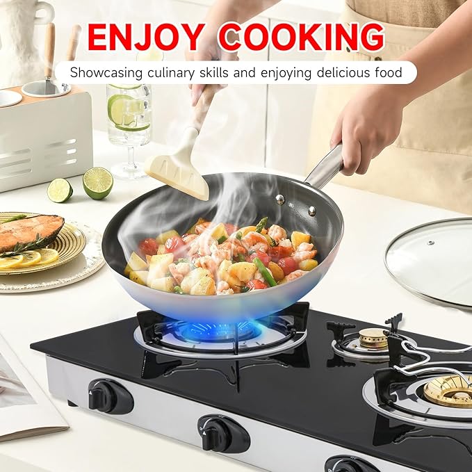 Propane Gas Cooktop,3 Burners Gas Stove portable gas stove, 0.28"Tempered Glass, Auto Ignition Camping 3 Burner LPG for RV,Apartments,Outdoor