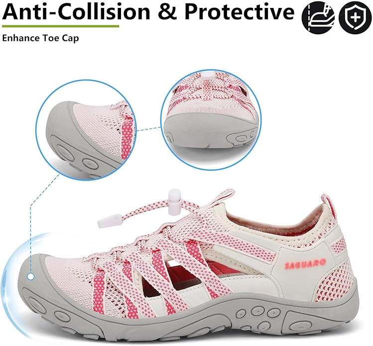 Mishansha Womens Hiking Sandals Closed Toe Comfortable Sport Sandal Non-Slip Quick Dry Water Shoes for Outdoor Beach Trekking