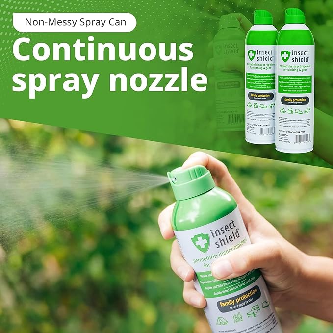 Premium Permethrin Spray - Tick, Flea, Fly, Mosquito, Chigger, Spider & Bed Bug Repellent for Clothing, Gear, Furniture, & Tents, Lasts up to 60 Days, Clear, 18 Oz Aerosol