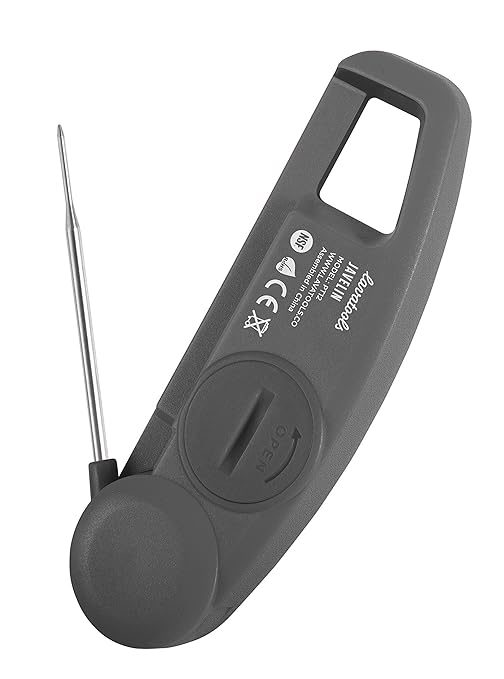 Lavatools Javelinยฎ Ultra-Fast 2-Second Digital Instant Read Meat Thermometer for Grill and Cooking, 2.75" Probe, Compact Foldable Design, Large Display, IP65 Water Resistant, NSF Certified โ Sesame