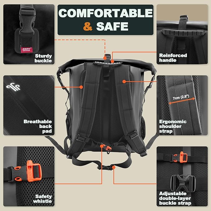 Waterproof Backpack Dry Bag 35L/55L/85L β Heavy Duty Roll-Top Hiking Backpack for Travel, Kayaking, Boating, Camping, Rafting and Fishing