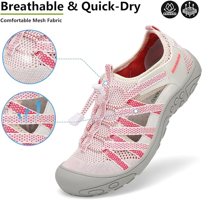 Mishansha Womens Hiking Sandals Closed Toe Comfortable Sport Sandal Non-Slip Quick Dry Water Shoes for Outdoor Beach Trekking