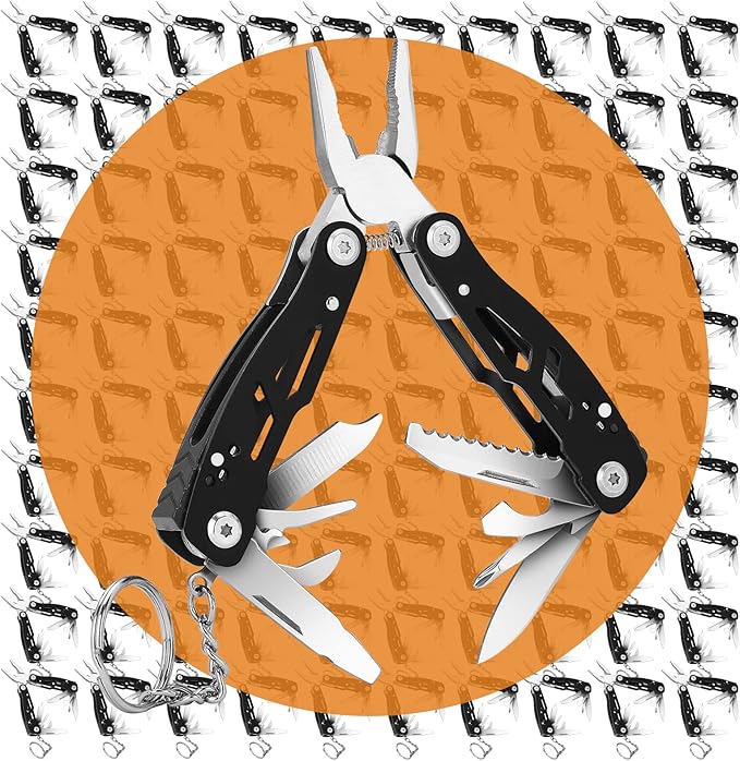 2PCS Bovgero Mini Multitool Pliers 15 in 1, Handmade Multi Tool Plier, Premium Keychain Multitool, Small Multi-tool, Birthday Father’s Day Gift for Men Him Husband Boyfriend Father Handyman