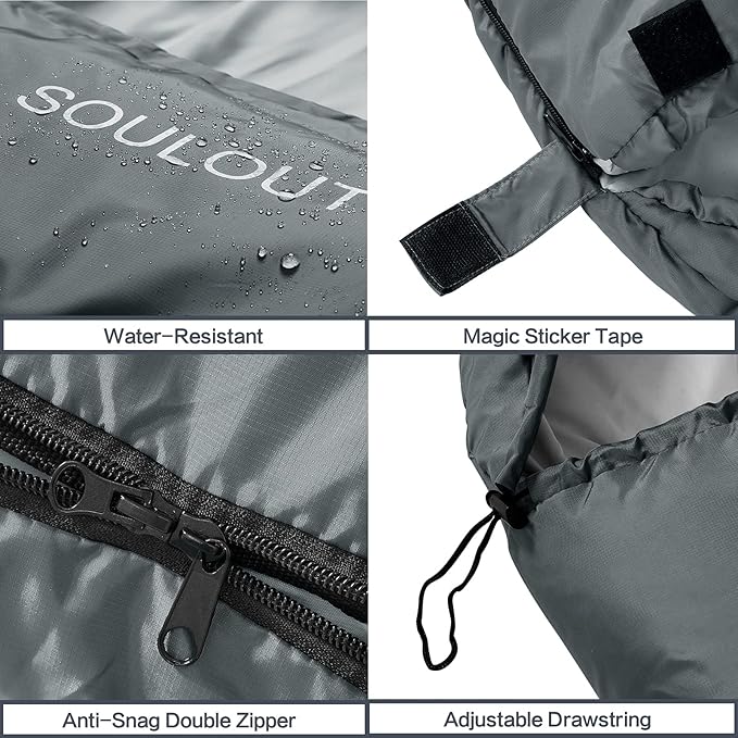 Sleeping Bag,3-4 Seasons Warm Cold Weather Lightweight, Portable, Waterproof Compression Sack Adults & Kids - Indoor & Outdoor Activities: Traveling, Camping, Backpacking, Hiking