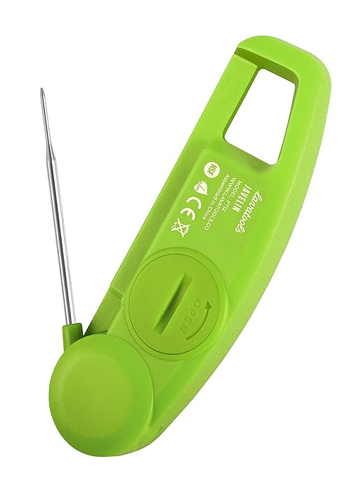 Lavatools Javelinยฎ Ultra-Fast 2-Second Digital Instant Read Meat Thermometer for Grill and Cooking, 2.75" Probe, Compact Foldable Design, Large Display, IP65 Water Resistant, NSF Certified โ Wasabi