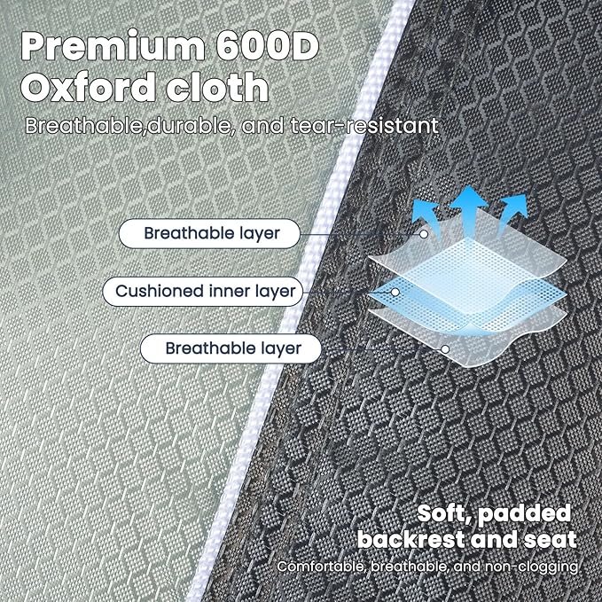 2 Pack Oversized Folding Camping Chair for Adults, Supports 500 LBS Camping Chairs, Outdoor Lawn Chairs for Adults, Portable Chairs for Camping, Beach, Fishing, Hiking, Gray