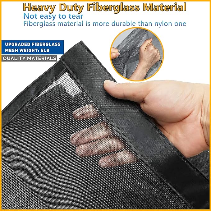 1 Car Garage Door Screen Kit 10x8ft - Retractable Magnetic Mesh Screen Door with Fiberglass Mesh, Blocks Bugs & Provides Privacy - Ideal for 10x8 FT Workshop, Gym, Game Room, Porch or Patio
