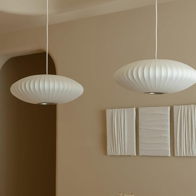 Drum Shade Fabric Pendant Light,Wabi Sabi Cloth Lamp,Adjustable Hanging Lantern Indoor,Mid Century Modern Pendant Lamp for Study Room Office