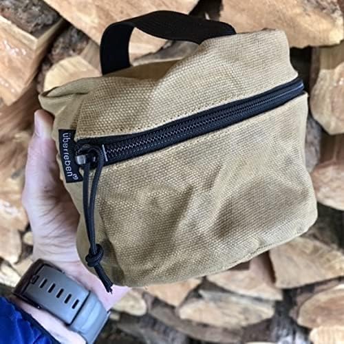 überleben Kessel Camp Kettle - Camping Cookware, Tea Kettle - 37fl oz Camping Pot for Boiling Water - Bushcraft Cooking Gear, Campfire Kettle w/Locking Lid & Steam Vents, Canvas Bag