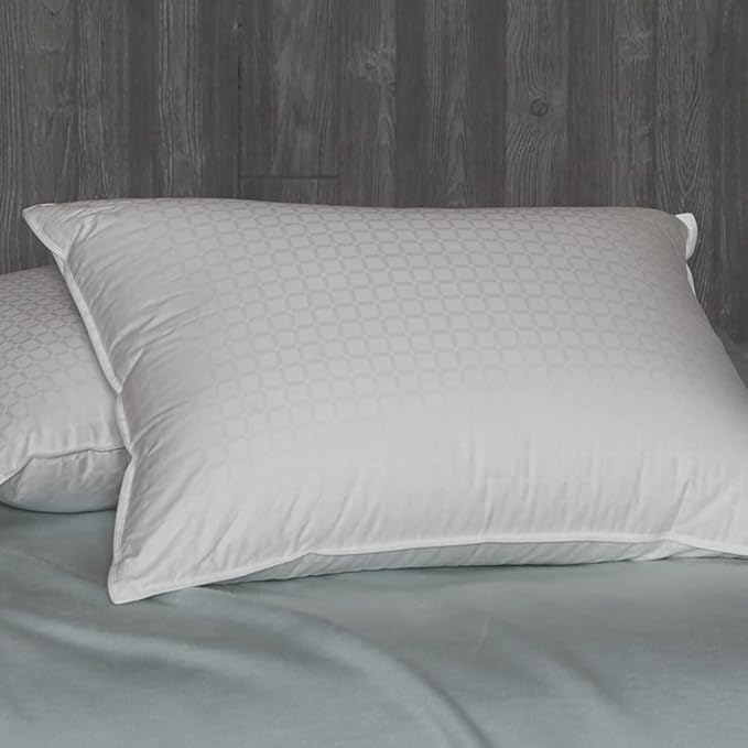 Cuddledown Dreamstead Premium Sleeping Pillow| European White Goose Down | 700 Fill Power | 300 Thread Count 100% Cotton Shell | Windowpane Weave | Hypoallergenic | Handcrafted | Queen - Medium