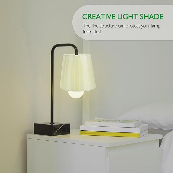 Lamp Shades: General Clip on Lamp Shade, Mushroom Pleated Cylindrical Design, 5.51 X 4.92 X 3.54in for Home Decor