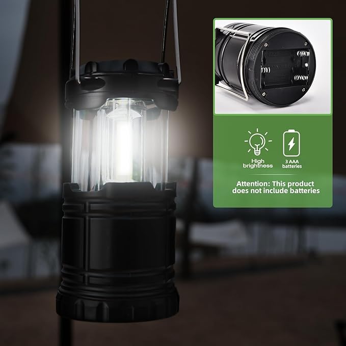Lantern Collapsible Camping Light, Battery Operated Lanterns LED Super Bright for Power Outages Indoor Emergency Outdoor Camping Hiking Kit (LED-1)