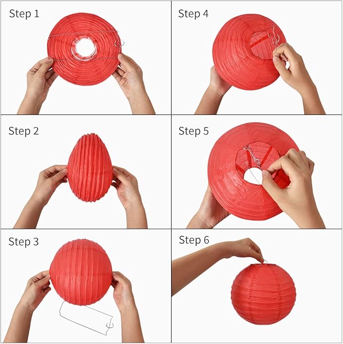 BEISHIDA 21 Pcs Red Blue White Round Paper Lanterns Decorative Hanging Asia Chinese Japanese Paper Lanterns Lamp for Birthday Wedding Baby Bridal Shower Home Decor Party Decoration