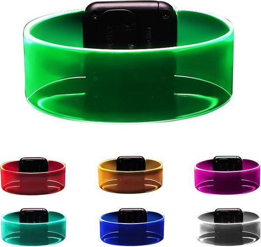 Yowivon Led Light Up Bracelets with Clasp, Glow in the Dark Party Supplies Neon Rave Accessories Cool Halloween Birthday Party Favors, 1 Pcs