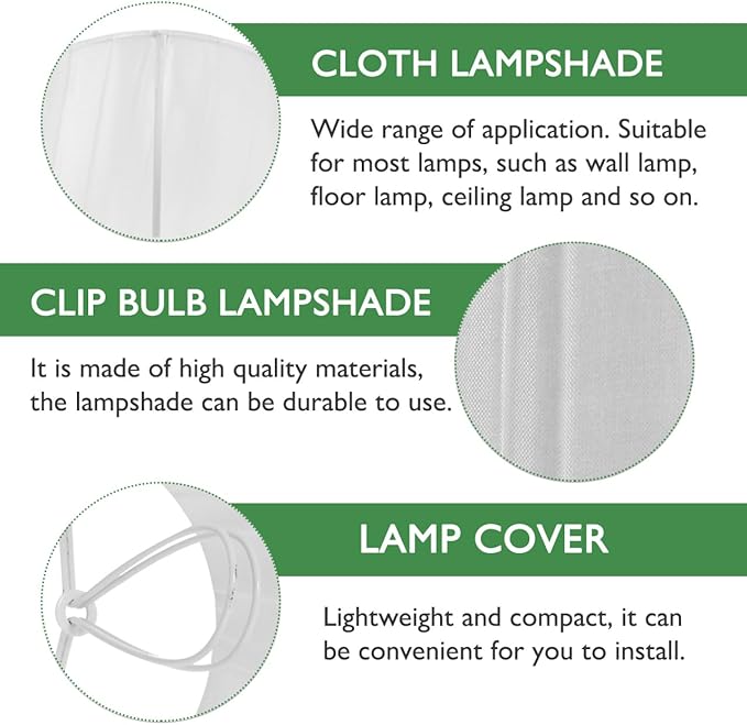 Lamp Shades: White Lamp Shades Clip on for Bedroom, Kitchen, Living Room, 5.5x4.91in