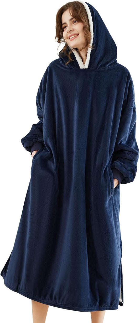 LetsFunny Blanket Hoodie,Oversized Wearable Sherpa Fleece Blanket Sweatshirt,Super Soft Warm Cozy with Giant Pocket,Gifts for Women Men Adults Teenagers Kids, One Size Fits All