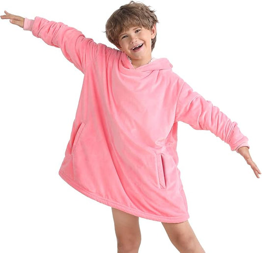 LetsFunny Blanket Hoodie,Oversized Wearable Sherpa Fleece Blanket Sweatshirt,Super Soft Warm Cozy with Giant Pocket,Gifts for Women Men Adults Teenagers Kids, One Size Fits All