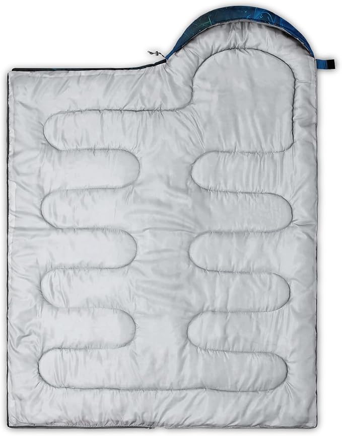 AILONEN Blue Glowing Basketball Sleeping Bag for Kids Boys,Warm and Cool Weather,Lightweight,Waterproof Backpacking,City Theme Ball Sports Sleeping Bag for Camping