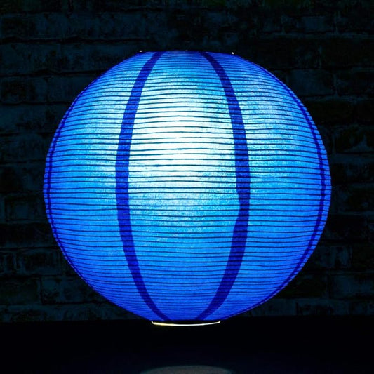 Quasimoon PaperLanternStore.com 12 Inch Navy Blue Fine Line Premium Even Ribbing Paper Lantern, Extra Sturdy