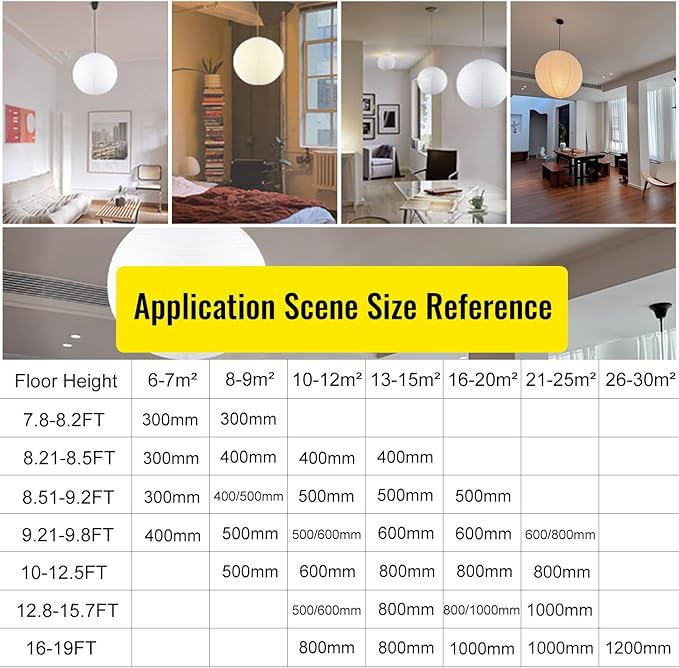 White Round Paper Lanterns-19.68" Large Hanging Paper Lantern Lamp, Chinese/Japanese Paper Lantern Pendant Light for Party Decoration, Wedding, Home Decor Ceiling Lampshade(1 Pack)