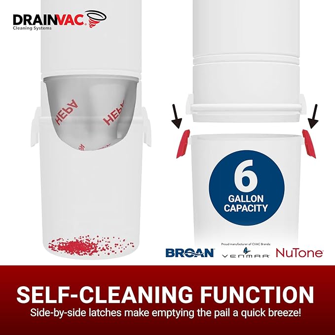 Broan-nutone 650 Air watts Central Vacuum System and Deluxe Multi-Surface Tool Set for Cleaning Floors,Carpets Anti-Vibration, Powerful Suction