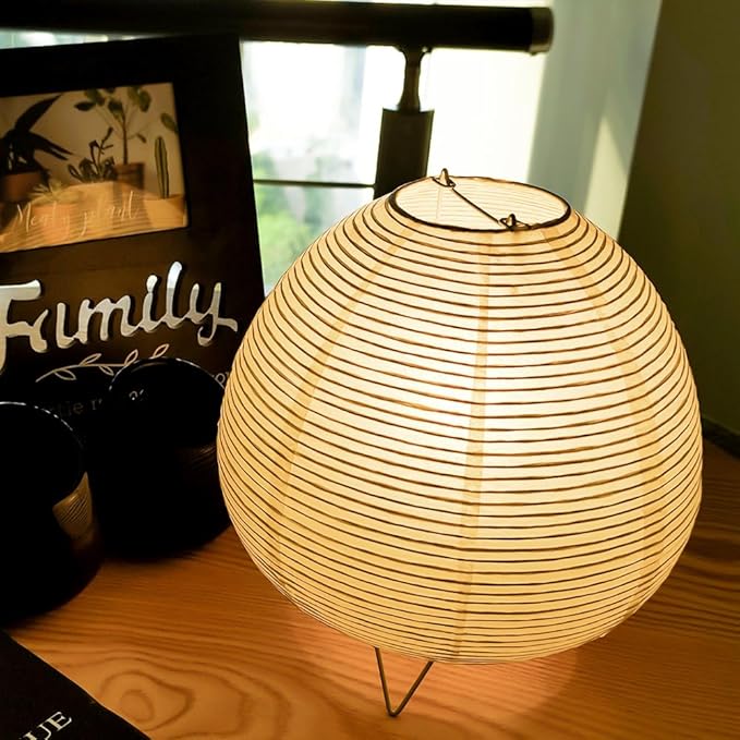 YY YEARCHY Table Lamp Paper Lamp Able Lamp Standing Lamps with Rice Paper Shade for Bedroom Livingroom (Egg)