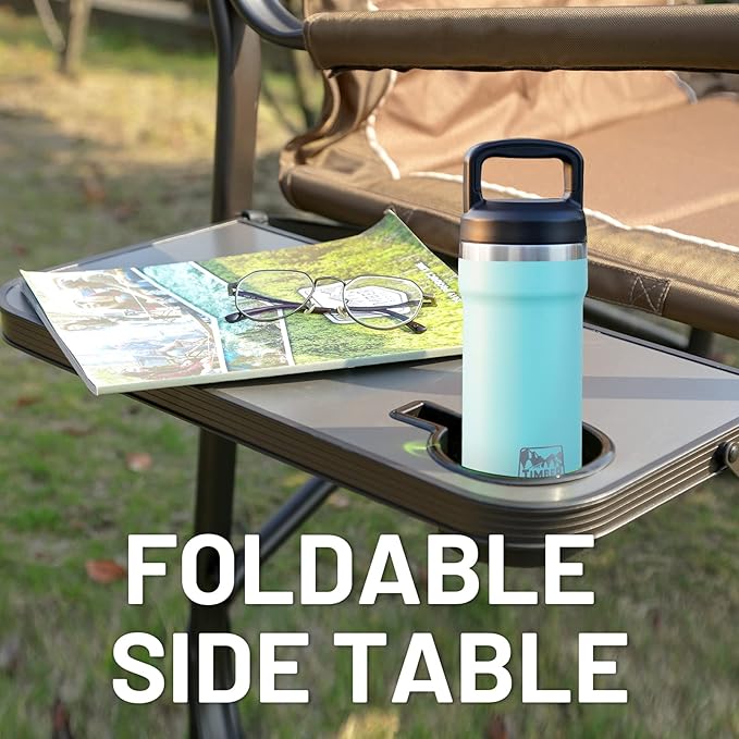 Timber Ridge XXL Upgraded Oversized Directors Chairs with Foldable Side Table, Detachable Side Pocket, Heavy Duty Folding Camping Chair up to 600 Lbs Weight Capacity (Brown) Ideal Gift