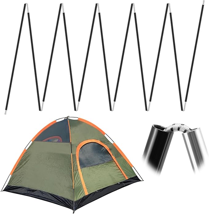 Acostop Aluminum Tent Poles Replacement - Pre-Assembled Tent Poles Stakes, Fits Both Female and Male Ends - Lightweight Tent Pole Repair Kit for Hiking Camping Backpacking Tent, 14.5FT