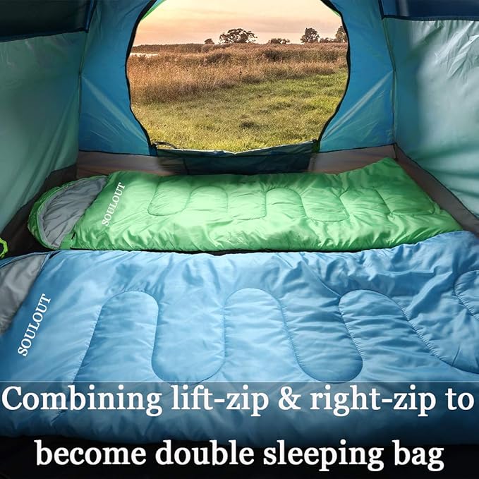 Sleeping Bag,3-4 Seasons Warm Cold Weather Lightweight, Portable, Waterproof Compression Sack Adults & Kids - Indoor & Outdoor Activities: Traveling, Camping, Backpacking, Hiking