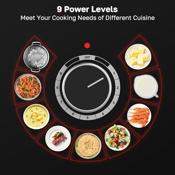 ThermoMate 30 Inch Electric Cooktop, 4 Burners Knob Control Built-in Ceramic Cooktop, 30" Radiant Electric Stove Top of 6700W with 9 Heat Levels, Hot Surface Indicator, 220-240v, Hard Wired