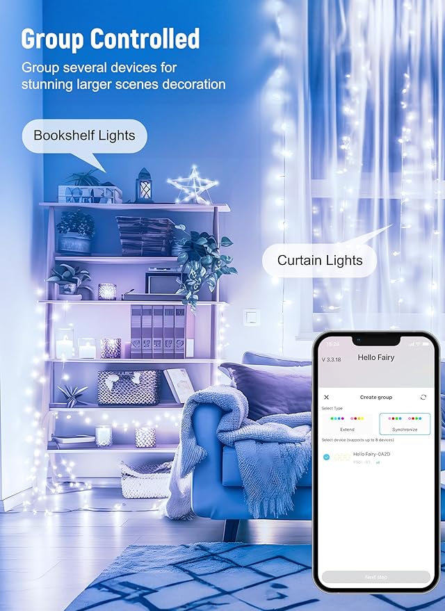USB Fairy Lights Plug-in, 2 Pack Smart 33FT 100LEDs Bluetooth Twinkle Lights with Timer and Remote, App Control Starry String Lights 8 Modes for Wedding Party Indoor Christmas Decoration, Pure White