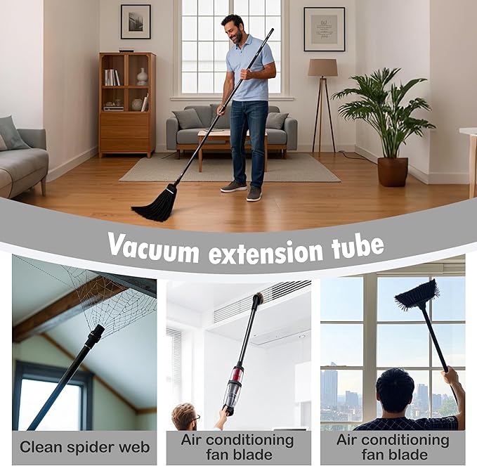 Vacuum Extension Tubes 3Pack, 1.25 Inch Diameter, 17.71 Inch Length - Black | Compatible with 1-1/4 Inch Hose Wet/Dry Vacuum Cleaners | Versatile Tool (Black, 3 P 17.71 ")