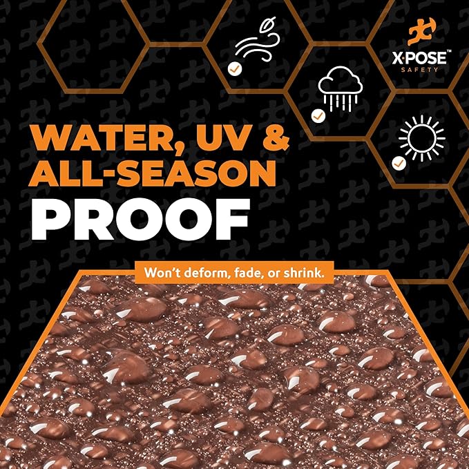 Xpose Safety 20 Mil Ultra Heavy Duty Tarp - 8' x 10' Brown/White Reversible Waterproof Tarp for Camping, Tent, Roof Cover, Shade, Truck Bed